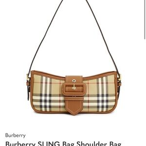 Burberry Beige and Brown Plaid Shoulder Bag